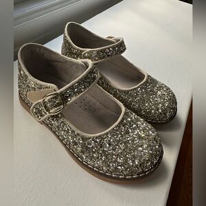 L'Amour Glittery Gold Mary Jane Dress Shoes